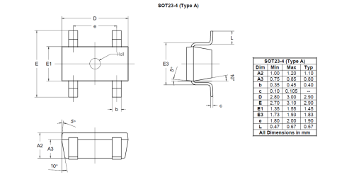 SOT23-4 (Type A) POD Image