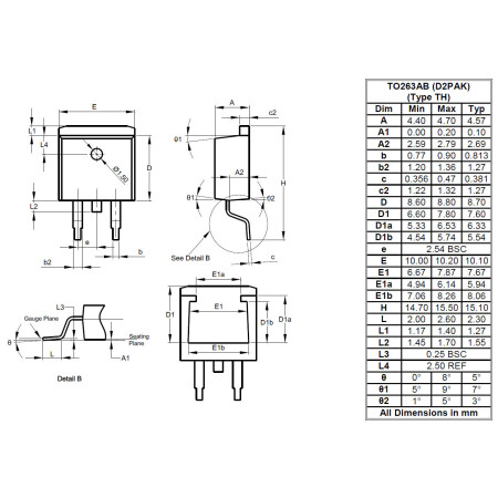 TO263AB D2PAK Type TH