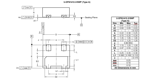 U DFN1412 3 SWP Type A