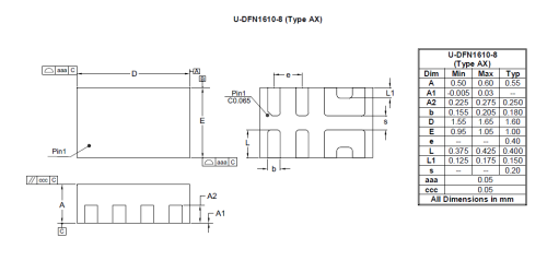 U DFN1610 8 Type AX