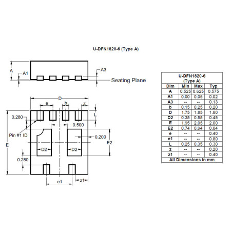 U DFN1820 6 Type A