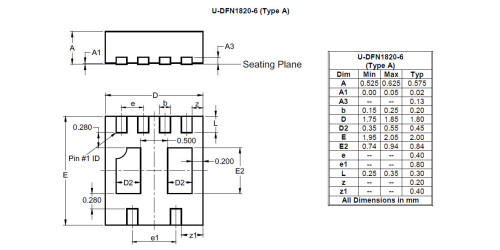U DFN1820 6 Type A