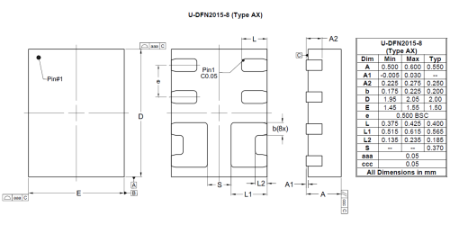 U DFN2015 8 Type AX RevA