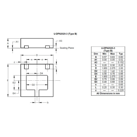 U DFN2020 3 Type B