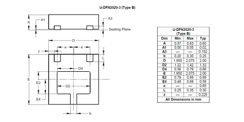 U DFN2020 3 Type B