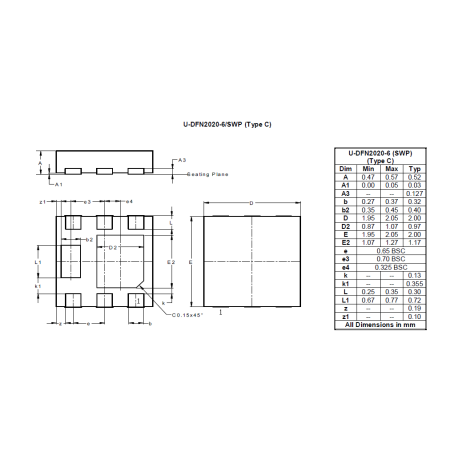 U DFN2020 6 SWP Type C