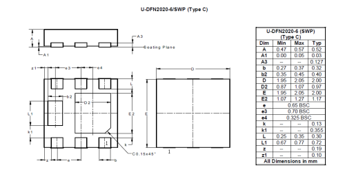 U DFN2020 6 SWP Type C