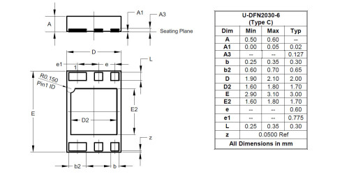 U DFN2030 6 Type C