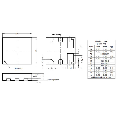 U DFN2220 6 Type A1