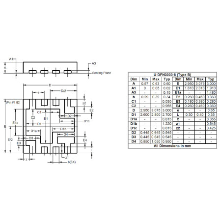 U DFN3030 8 Type B