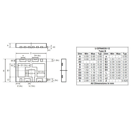 U DFN4030 12 Type B