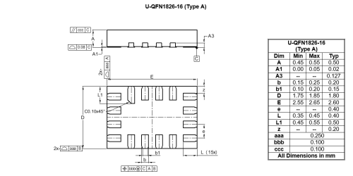 U QFN1826 16 (Type A) image