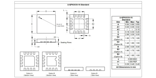 U QFN3030 16 Standard