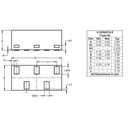 V DFN2010 5 Type B