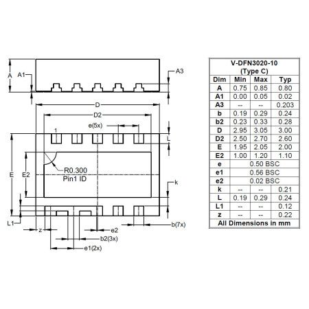 V DFN3020 10 Type C