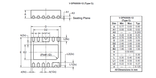 V DFN3030 12 Type C