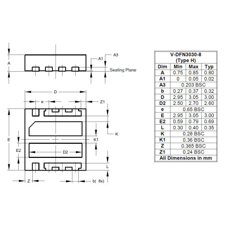 V DFN3030 8 Type H