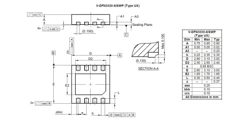 V DFN3030 8 SWP Type UX