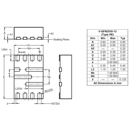 V QFN2030 12 Type HE