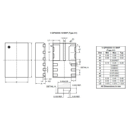 V QFN3020 13 SWP Type A1