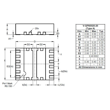 V QFN3025 20 Type A