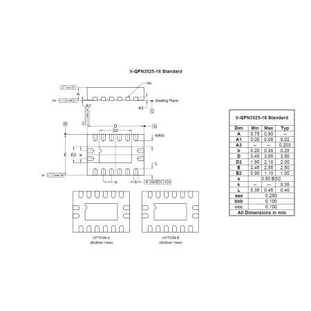 V QFN3525 16 Standard