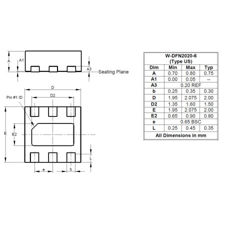 W DFN2020 6 Type US