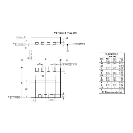 W DFN3333 8 Type UXC