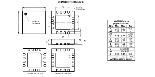 W QFN4040 16 Standard