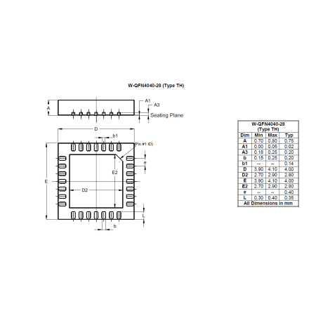 W QFN4040 28 Type TH