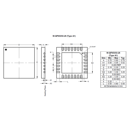 W QFN5050 28 Type A1