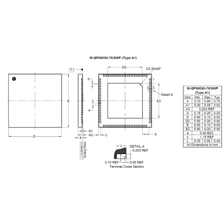 W QFN9090 76 SWP Type A1 image