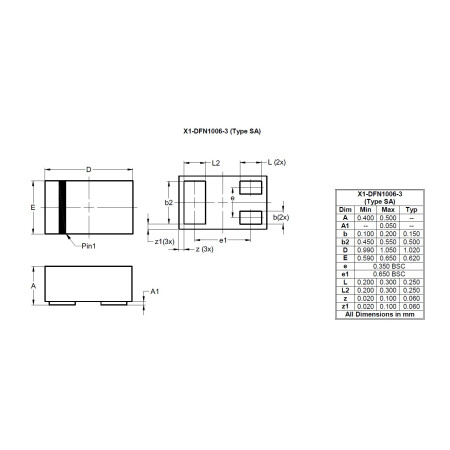 X1 DFN1006 3 Type SA