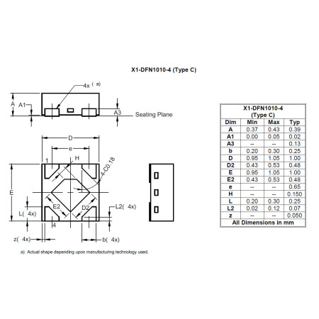 X1 DFN1010 4 Type C