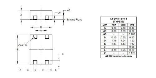 X1 DFN1216 4 Type B