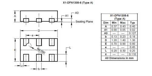 X1 DFN1308 6 Type A