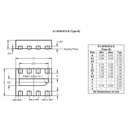 X1 DFN1612 8 Type B