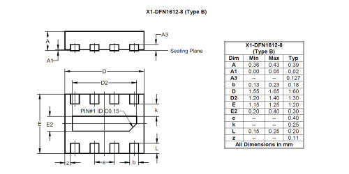 X1 DFN1612 8 Type B