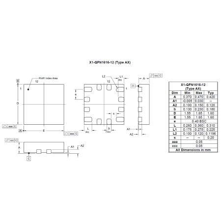 X1 QFN1616 12 (Type AX) image