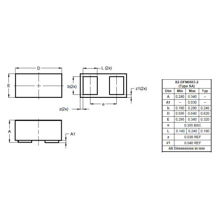 X2 DFN0603 2 Type SA
