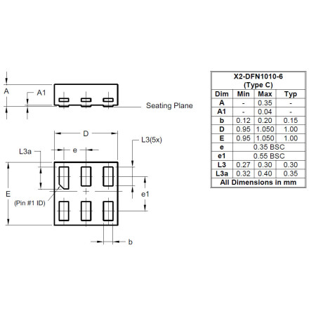 X2 DFN1010 6 Type C