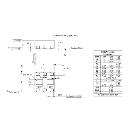 X2 DFN1010 6 Type UXC