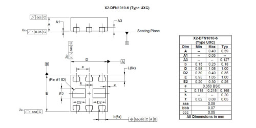 X2 DFN1010 6 Type UXC