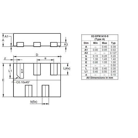 X2 DFN1410 5 Type A