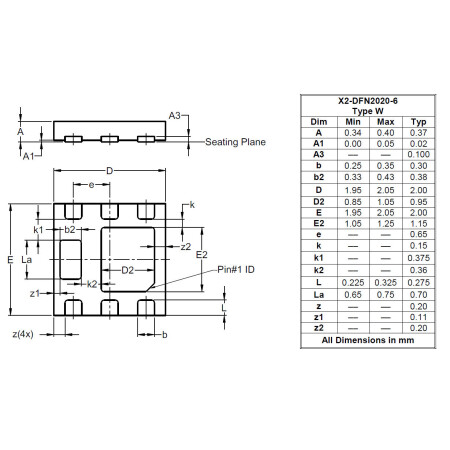 X2 DFN2020 6 Type W