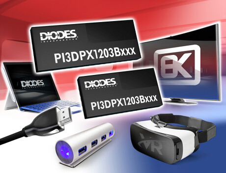 8.1 Gbps DisplayPort 1.4 HBR3 Linear ReDriver DIO 6743 PR Image PI3DPX1203Bxxx MR