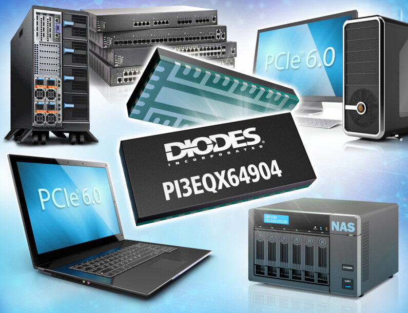 High-Speed 4-Channel ReDriver Supports PCIe 6.0, 64GT/s, PAM4 in Latest Computing and Communication Systems PI3EQX64904