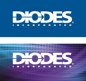 Diodes white text logo with registered trademark