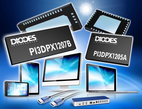 10Gbps USB Type C USB3.1 Gen2 DP1.4 Linear ReDriver Diodes PI3DPX1205A PI3DPX1207B image