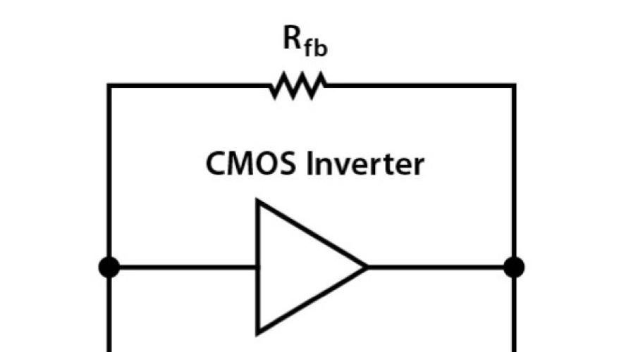 Pierce oscillator using CMOS inverter from Diodes Incorporated